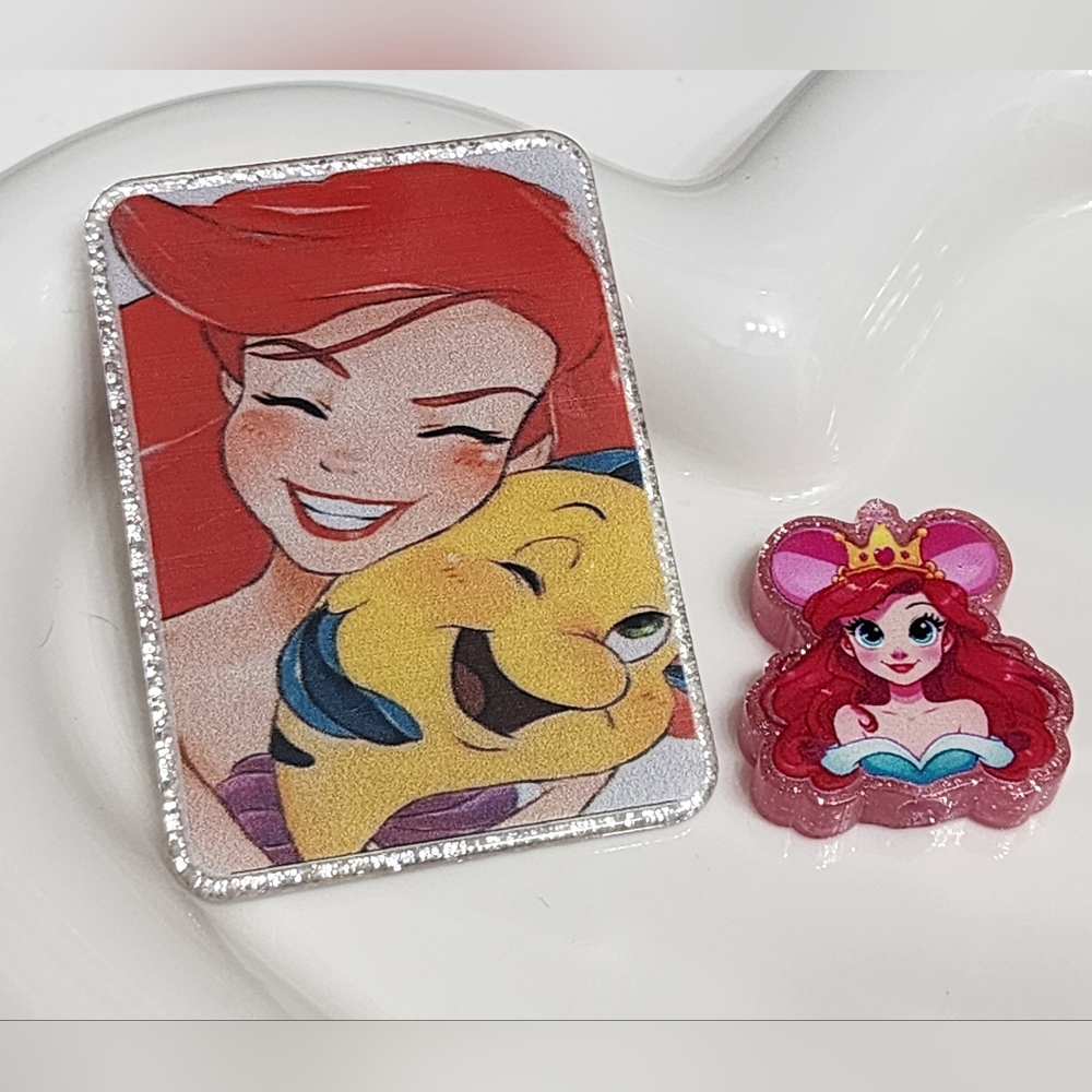 Flatback‎ Focal Bead Acrylic Mermaid Badge Keychain Pem Magnet Hair Clip Crafts